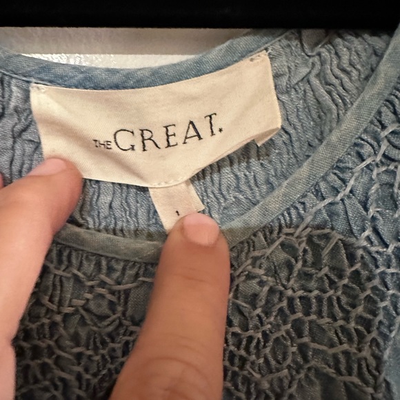 Beautiful chambray flutter tank by this is the great. - Picture 3 of 3